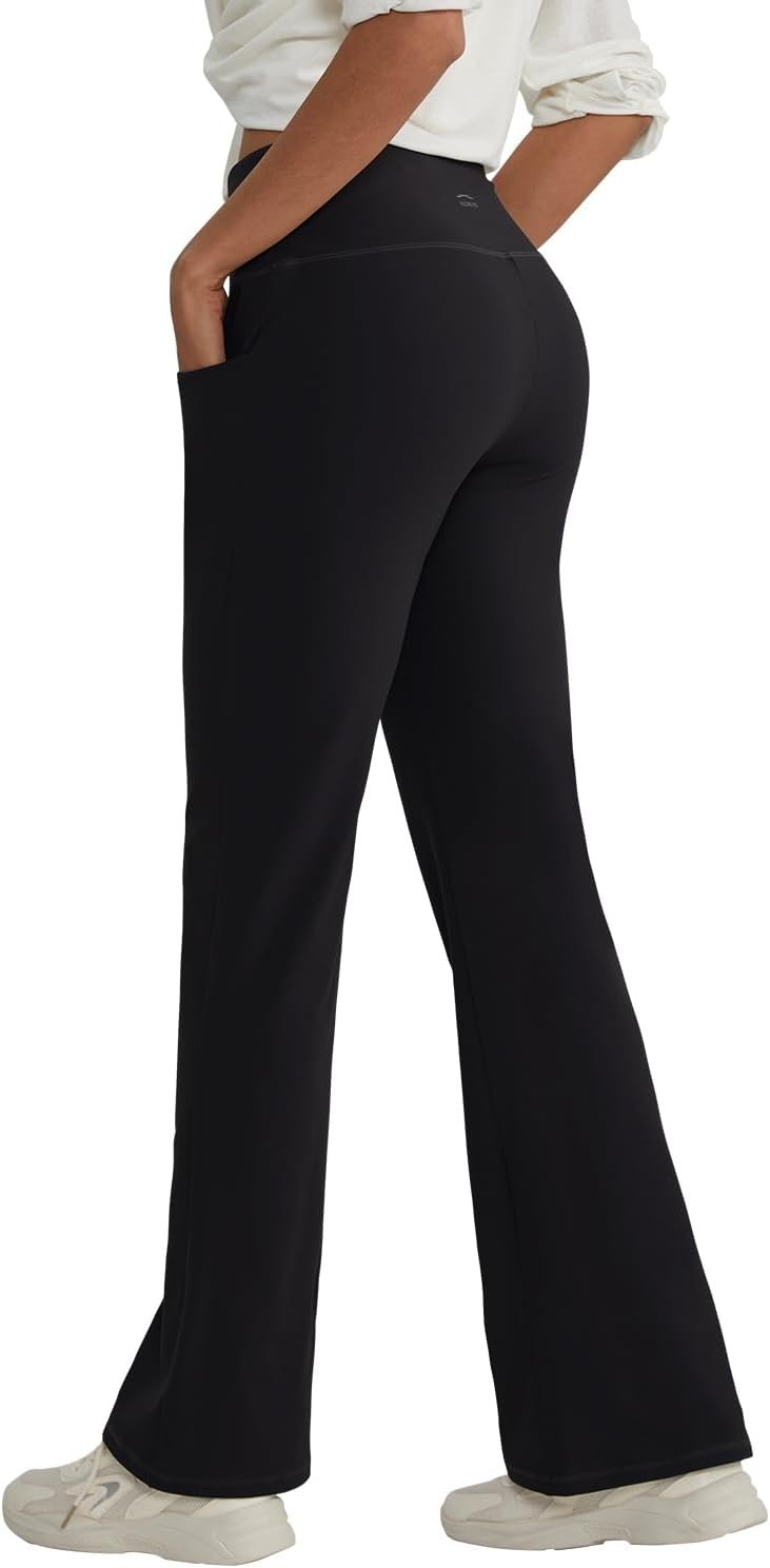 ALONG FIT Flare Yoga Pants for Women with Crossover High Waist