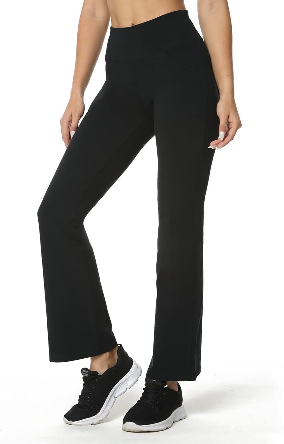 Houmous Cotton High Waist Bootcut Yoga Pants for Women