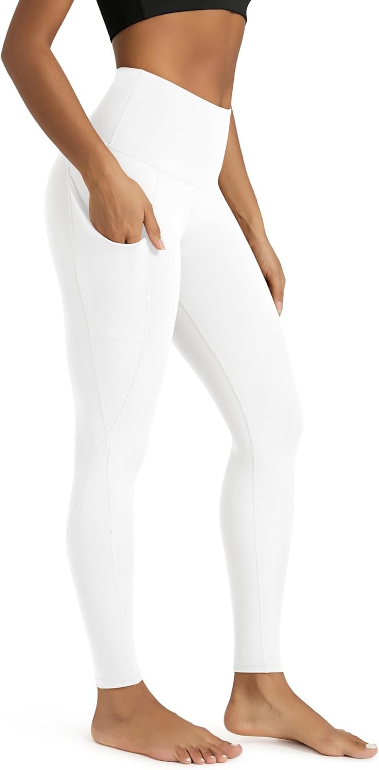 ODODOS High Waisted Full-Length Yoga Leggings with Pockets