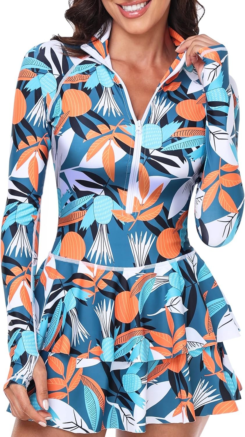 UNIQUEBELLA One-Piece Rash Guard Swimsuit