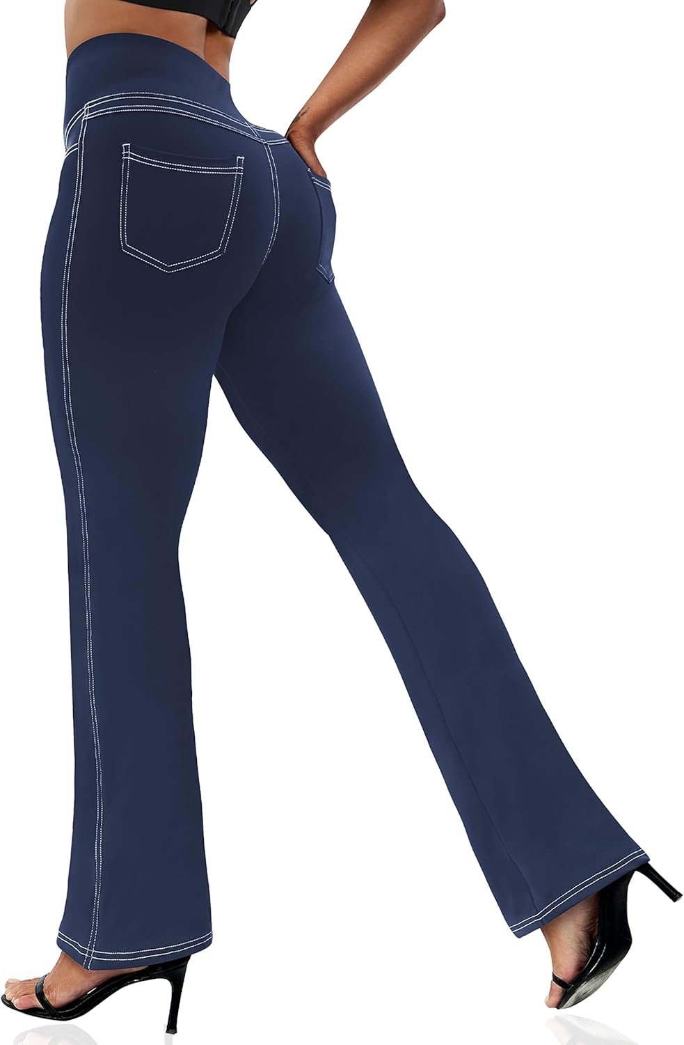 VOOVEEYA Bootcut Yoga Dress Pants High Waist 4 Pockets