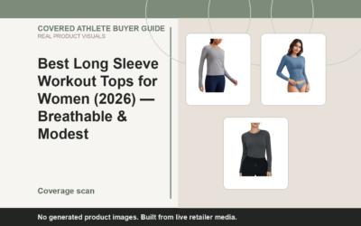 Covered Athlete real-product banner for Best Long Sleeve Workout Tops for Women (2026) — Breathable & Modest