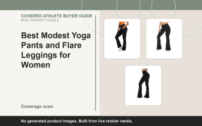 Covered Athlete real-product banner for Best Modest Yoga Pants and Flare Leggings for Women (2026)